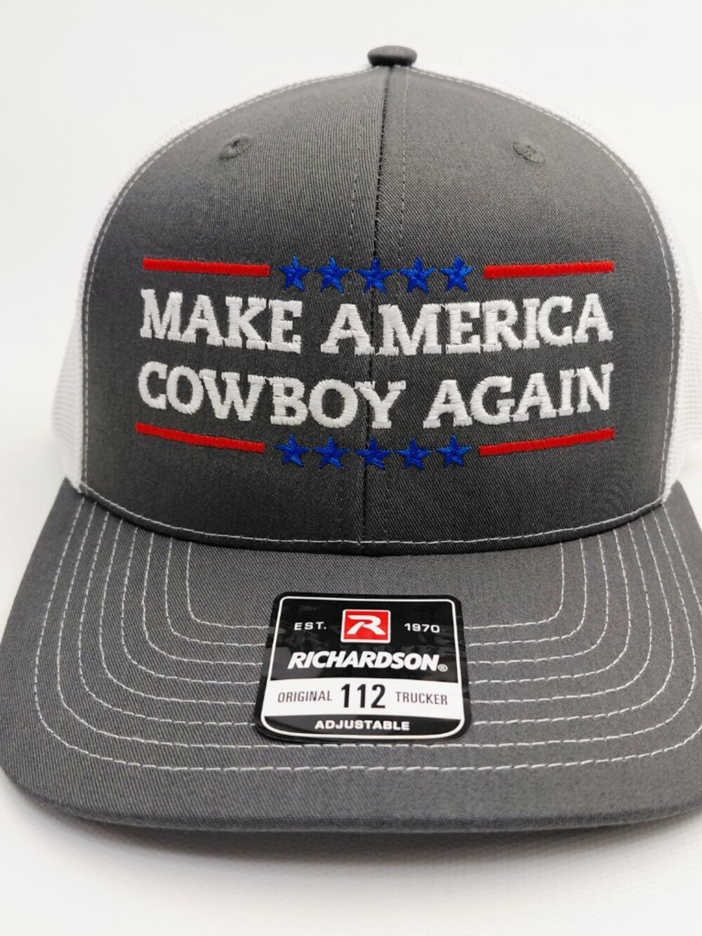 Make America Cowboy Again Richardson 112 Trucker Mesh Snapback Cap Hat